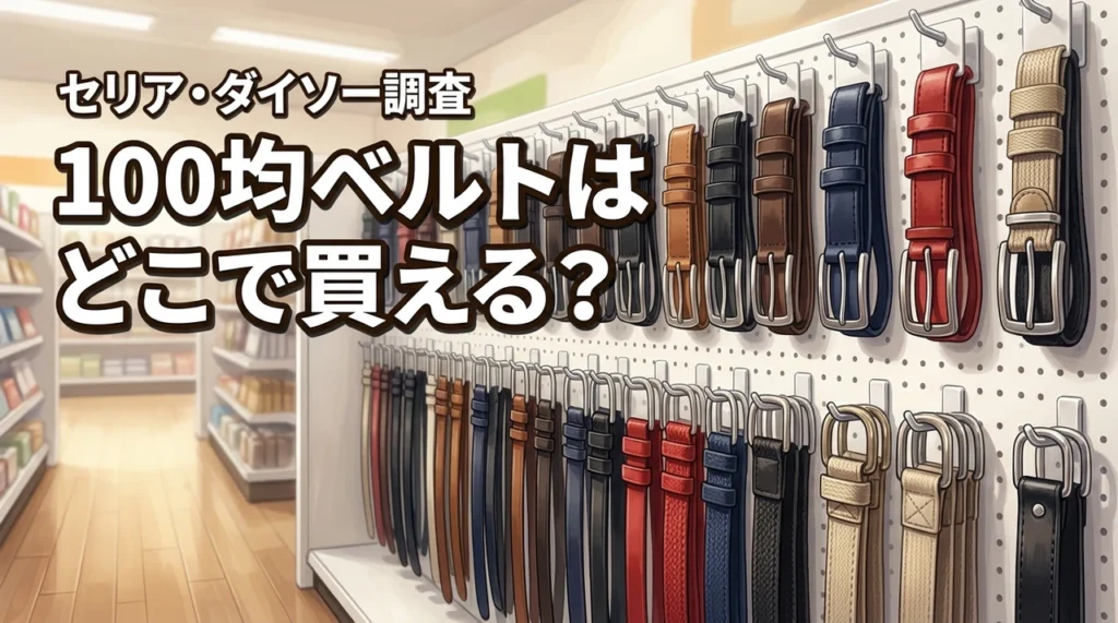 【結論】セリアやダイソーの100均ベルトは売ってる？買える実店舗と通販サイト