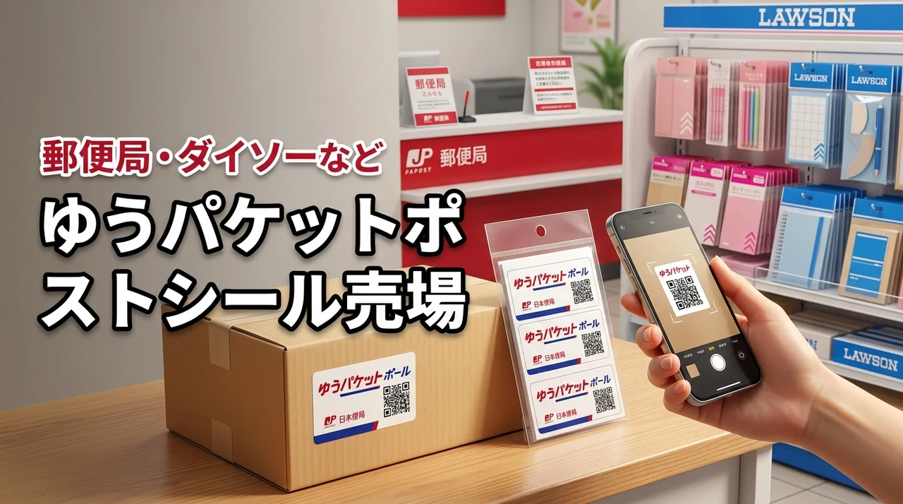 【ゆうパケットポストシールはどこに売ってる？】郵便局やダイソー、ローソンで買える